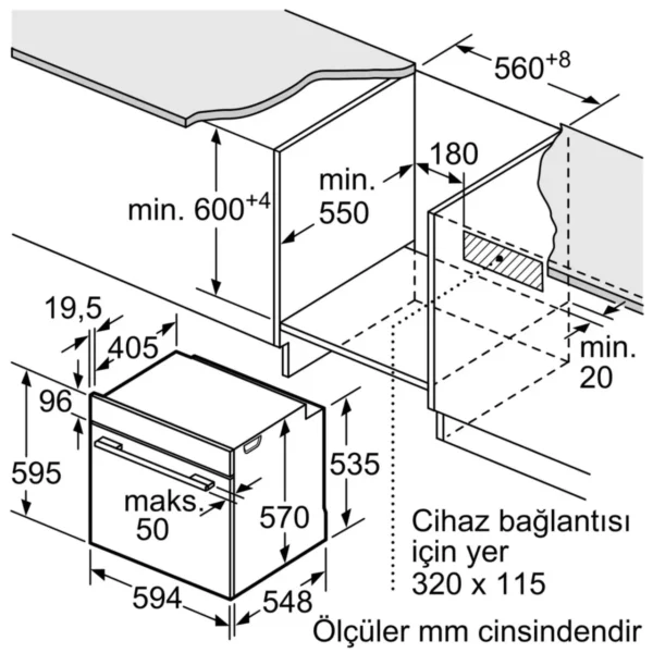 Siemens - Buharlı Siyah Ankastre Fırın - Görsel 6