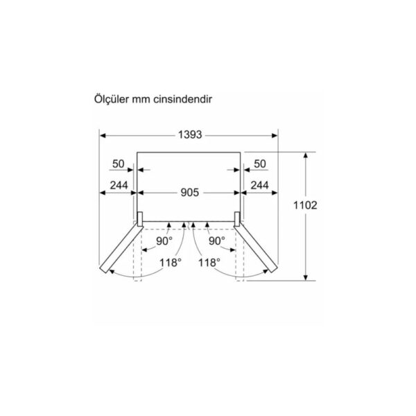 Siemens - iQ700 French Door Bottom Mount Refrigerator, Siyah - Görsel 7