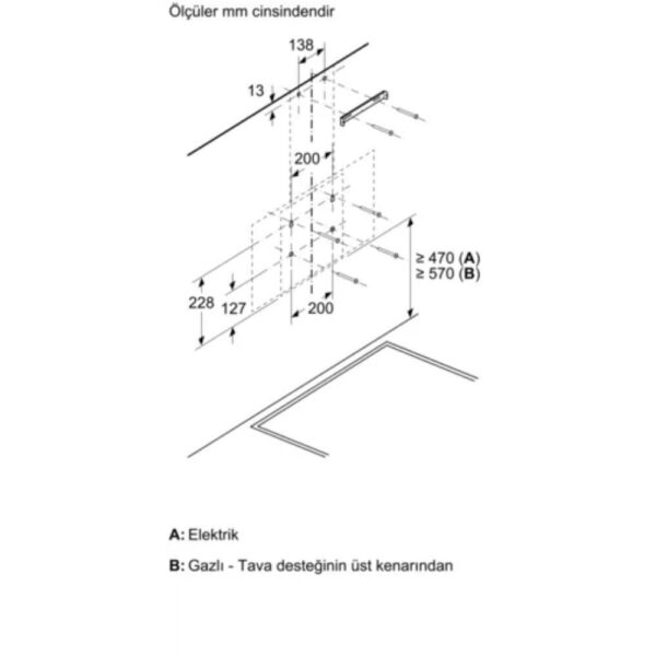 Siemens - iQ100 Duvar Tipi Davlumbaz 60 cm Siyah Cam - Görsel 6