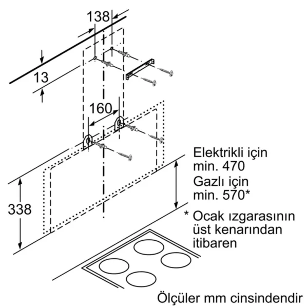 Siemens - 90 Cm Beyaz Cam Davlumbaz - Görsel 4