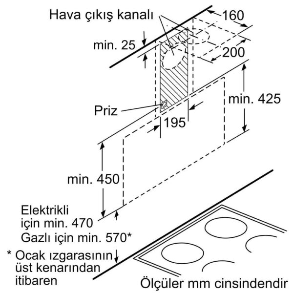 Siemens - 90 cm Eğimli Beyaz Cam Davlumbaz - Görsel 6