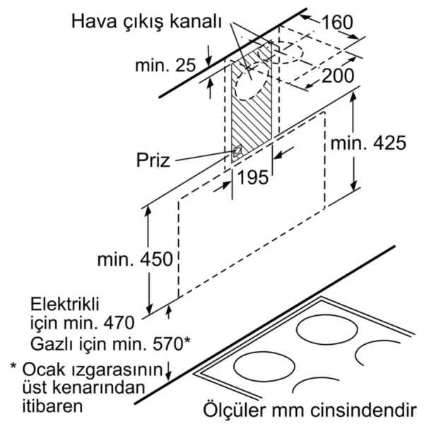 Siemens - 90 Cm Beyaz Cam Davlumbaz - Görsel 5