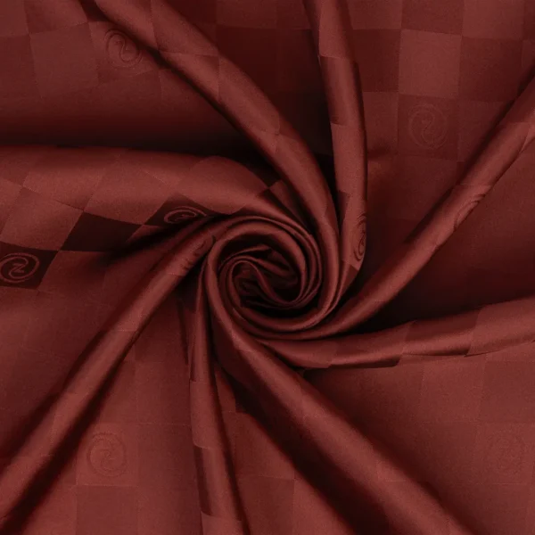 Zerafetim - Dama Desen Jakarlı İpek Twill Eşarp Bordo - Görsel 2